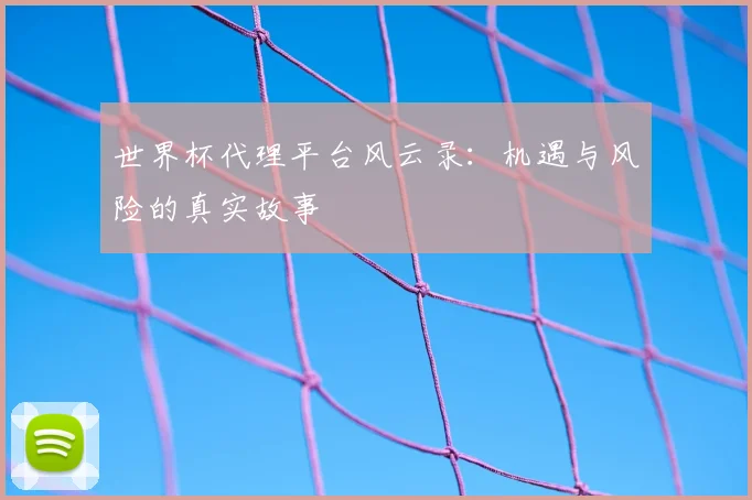 世界杯代理平台风云录：机遇与风险的真实故事